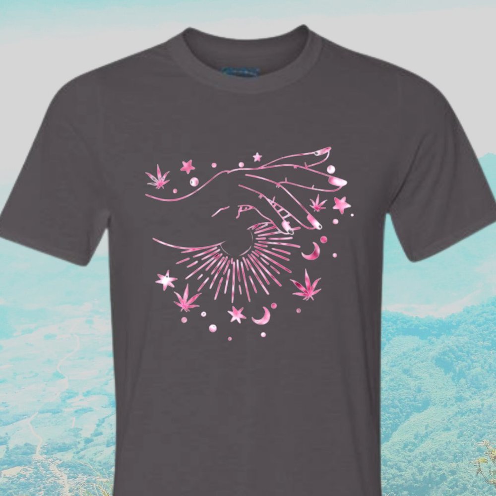 Celestial Hand - Uni-Sex Cannabis 420 Crew Neck Soft Style T-shirt